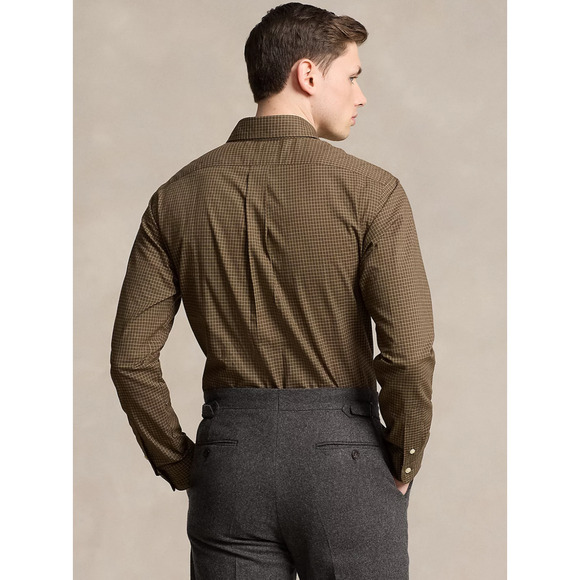 Polo Ralph Lauren Men Classic Fit Plaid Twill Shirt Brown Mult Size S - Picture 3 of 4